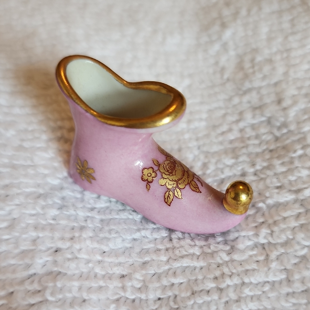 Pink and Gold Decorative Accents with Textured Elegance Limoges